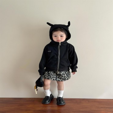 블랙레오파드호피모직스커트