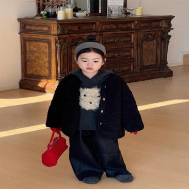 블랙스웨이드집업코트