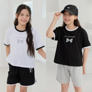 소녀배색세미크롭티